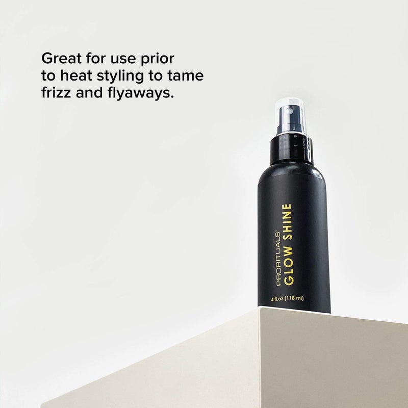 Prorituals Hair Spray, Hair Styling for Men and Woman, Glow Shine Spray - Lightweight Hair Shine Spray with Heat Protection & Frizz Control, Adds Instant Shines, 4 fl oz - Image 1